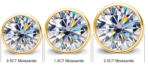 18K GOLD and MOISSANITE STUD EARRINGS