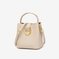 LEATHER BUCKET BAG WITH CROSSBODY STRAP - MEDIUM