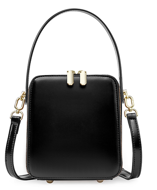 LEATHER HARD DOUBLE-SIDED MESSENGER / CROSSBODY BAG, SMALL