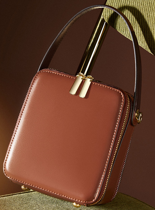 LEATHER HARD DOUBLE-SIDED MESSENGER / CROSSBODY BAG, SMALL