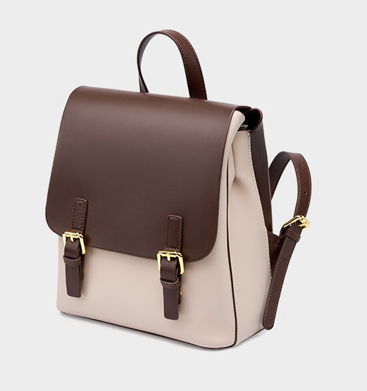 LEATHER TWO-TONE BACKPACK