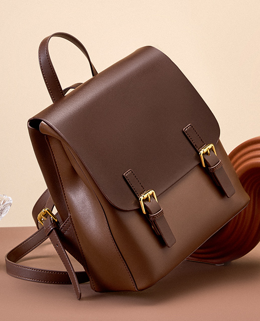 LEATHER TWO-TONE BACKPACK