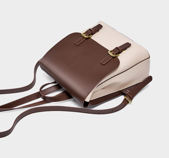 LEATHER TWO-TONE BACKPACK