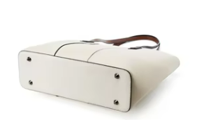 LEATHER TOTE BAG, TWO-TONE, LARGE