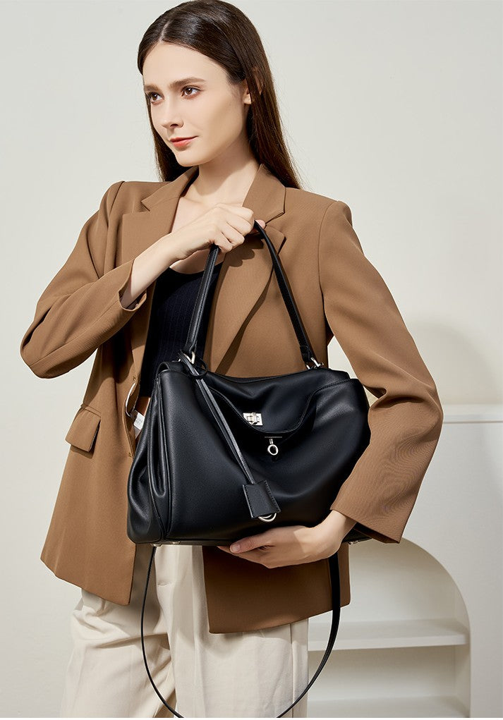 LEATHER MULTI-POCKET TOTE BAG - LARGE or MEDIUM