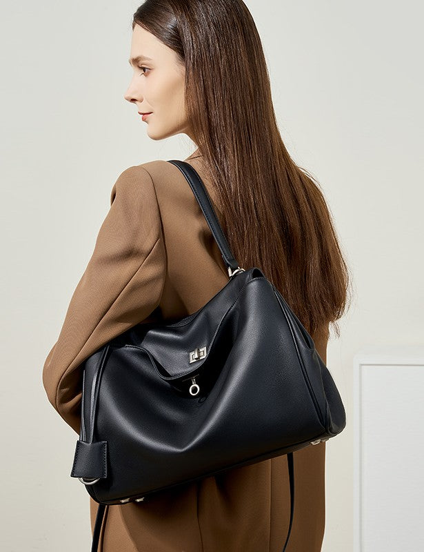 LEATHER MULTI-POCKET TOTE BAG - LARGE or MEDIUM