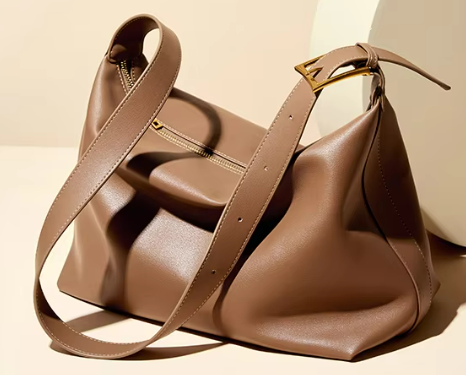 LEATHER BOHO SOFT-SIDED BAG WITH SHOULDER STRAP