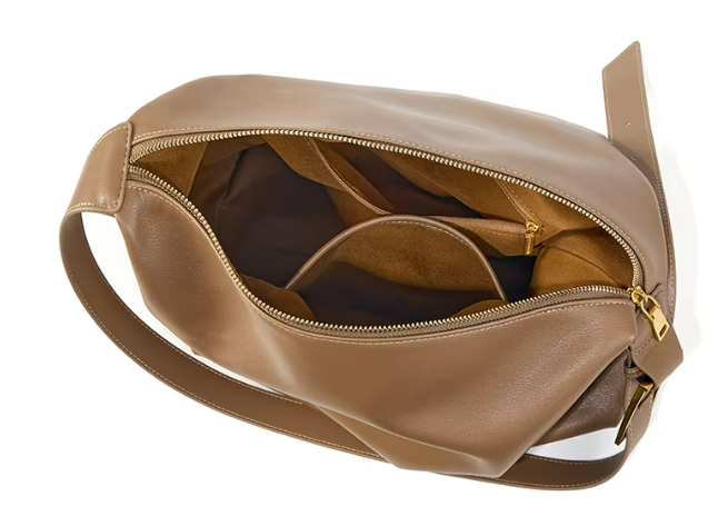 LEATHER BOHO SOFT-SIDED BAG WITH SHOULDER STRAP