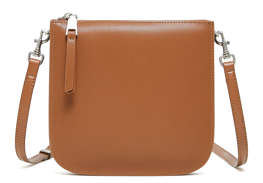 LEATHER STURDY-SIDED CLUTCH / MESSENGER / CROSSBODY BAG
