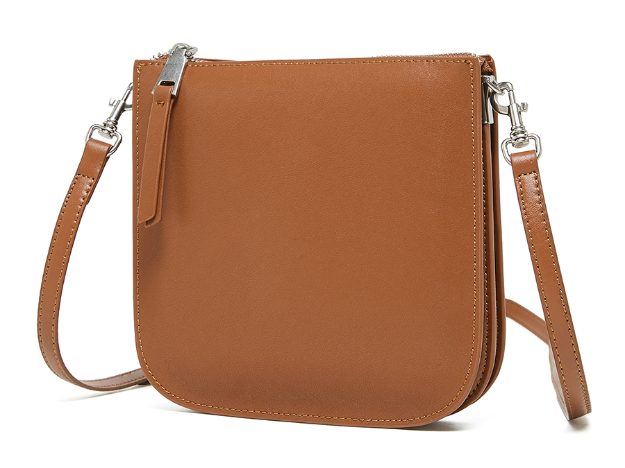 LEATHER STURDY-SIDED CLUTCH / MESSENGER / CROSSBODY BAG