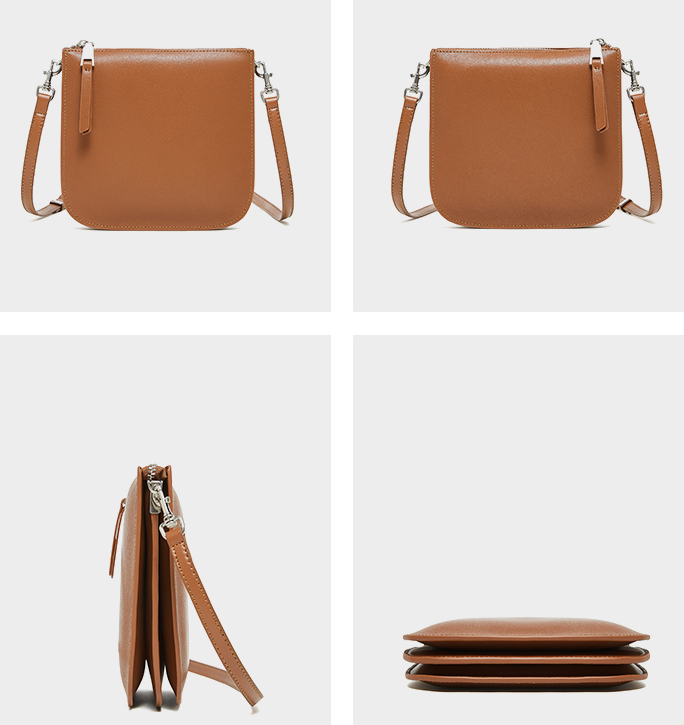 LEATHER STURDY-SIDED CLUTCH / MESSENGER / CROSSBODY BAG