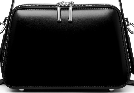 LEATHER HARD DOUBLE-SIDED MESSENGER / CROSSBODY BAG, MEDIUM