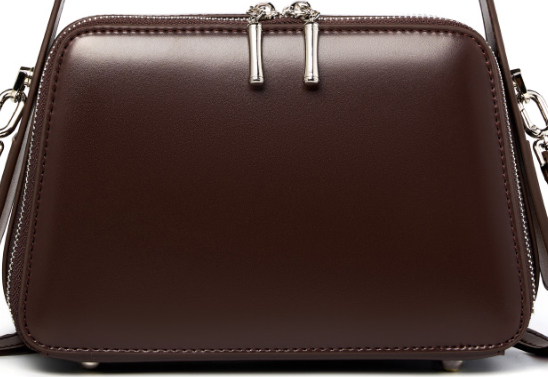 LEATHER HARD DOUBLE-SIDED MESSENGER / CROSSBODY BAG, MEDIUM