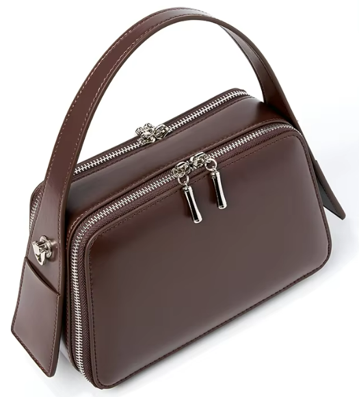 LEATHER HARD DOUBLE-SIDED MESSENGER / CROSSBODY BAG, MEDIUM