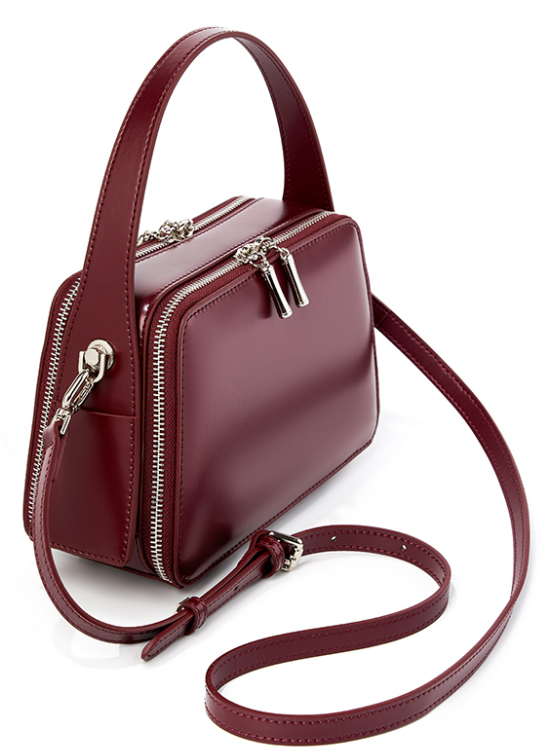 LEATHER HARD DOUBLE-SIDED MESSENGER / CROSSBODY BAG, MEDIUM