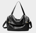 LEATHER SOFT-SIDED TOTE WITH HANDLE and SHOULDER STRAP