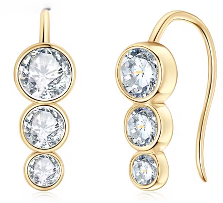 3-STONE DROP EARRINGS