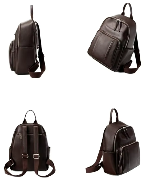 LEATHER MULTI-POCKET BACKPACK, MEDIUM