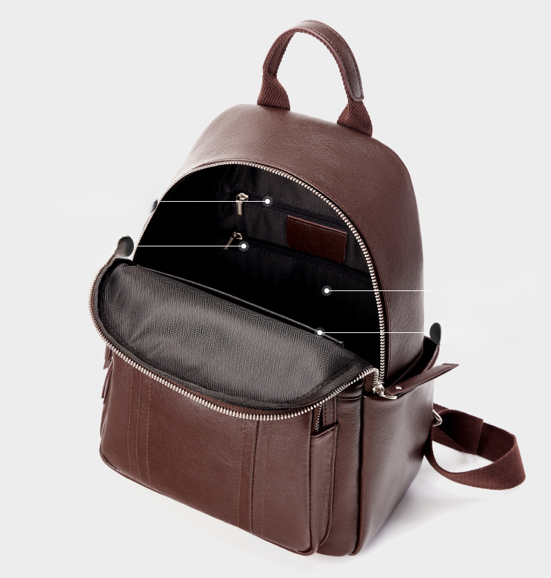 LEATHER MULTI-POCKET BACKPACK, MEDIUM