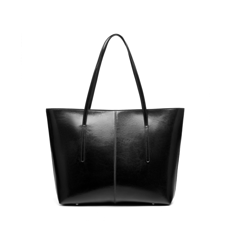 LARGE LEATHER BOAT-SHAPED TOTE BAG