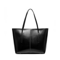 LARGE LEATHER BOAT-SHAPED TOTE BAG