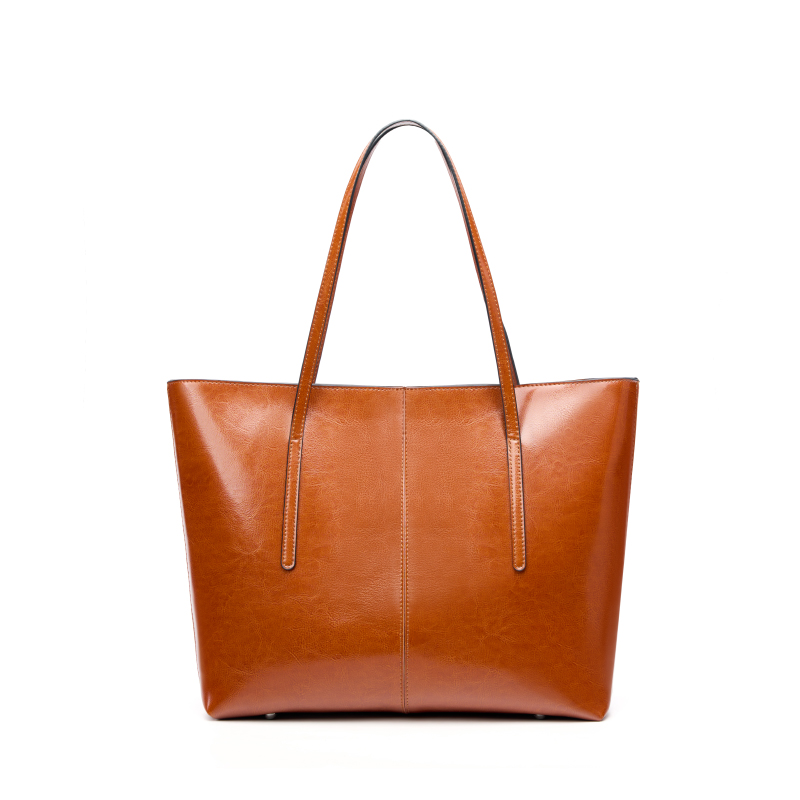 LARGE LEATHER BOAT-SHAPED TOTE BAG