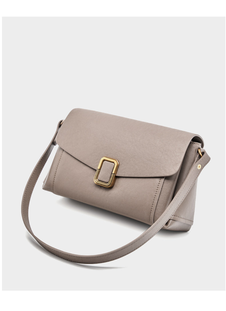 LEATHER ENVELOPE FLAP MULTI-COMPARTMENT HANDBAG