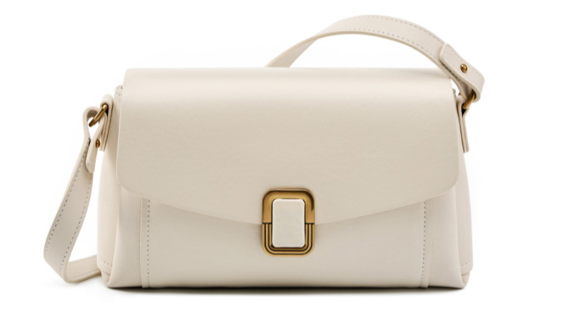 LEATHER ENVELOPE FLAP MULTI-COMPARTMENT HANDBAG