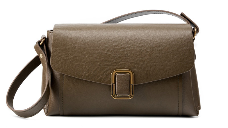 LEATHER ENVELOPE FLAP MULTI-COMPARTMENT HANDBAG