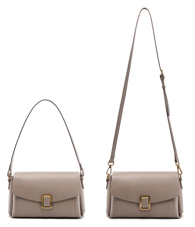 LEATHER ENVELOPE FLAP MULTI-COMPARTMENT HANDBAG