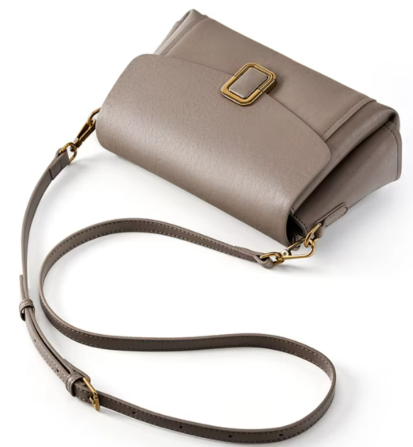LEATHER ENVELOPE FLAP MULTI-COMPARTMENT HANDBAG