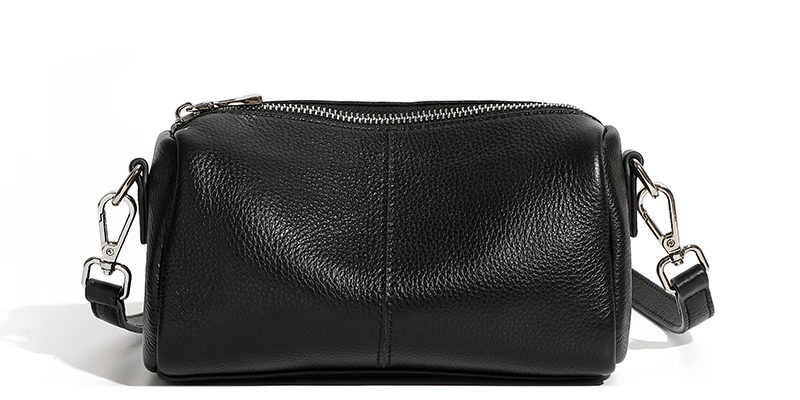 LEATHER EAST-WEST SMALL CYLINDER HANDBAG