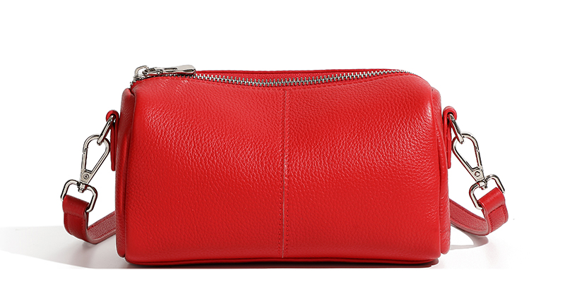 LEATHER EAST-WEST SMALL CYLINDER HANDBAG
