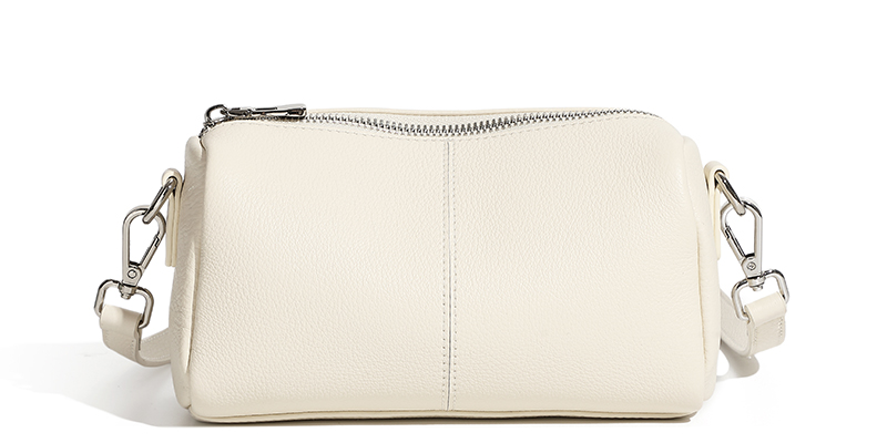 LEATHER EAST-WEST SMALL CYLINDER HANDBAG