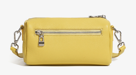 LEATHER EAST-WEST SMALL CYLINDER HANDBAG