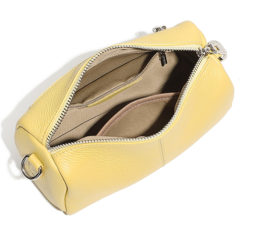 LEATHER EAST-WEST SMALL CYLINDER HANDBAG