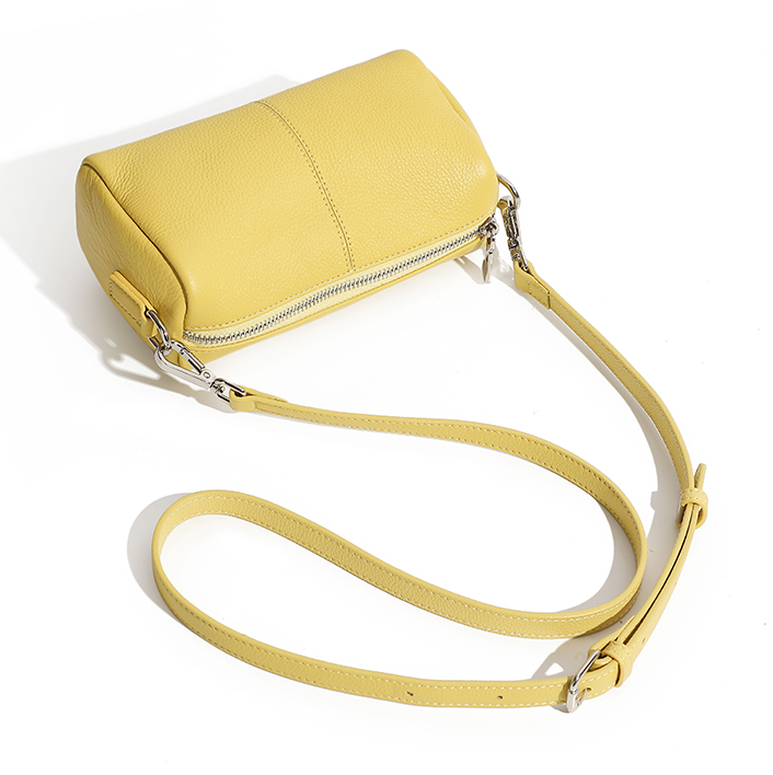 LEATHER EAST-WEST SMALL CYLINDER HANDBAG