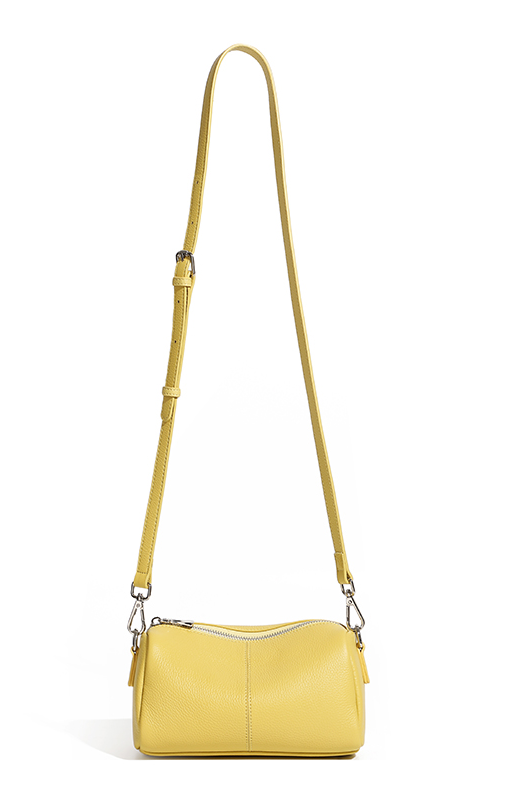 LEATHER EAST-WEST SMALL CYLINDER HANDBAG