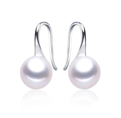 Designer French Hook Drop Earrings made with Genuine Freshwater Pearls-0