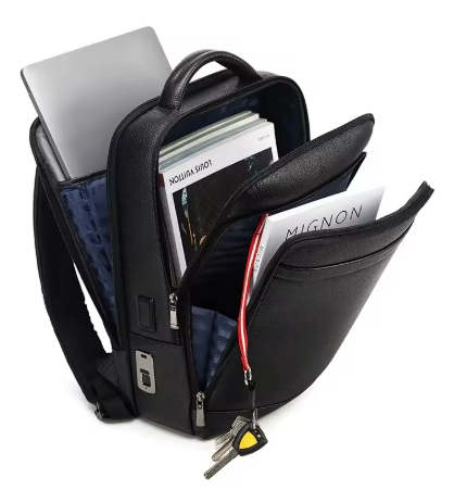 FINGERPRINT LOCK LEATHER BACKPACK (LKBPCK02)