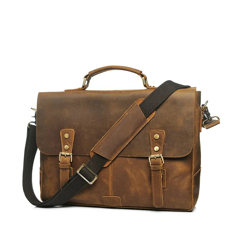 Luxury Leather Briefcase Satchel - Large-2