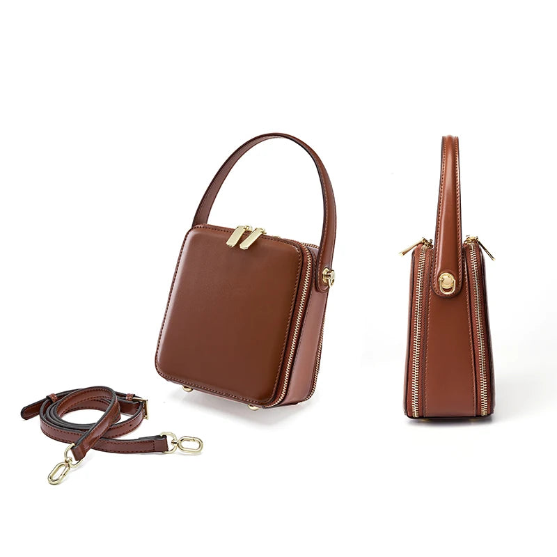 Wholesale Women's Custom Waterproof Genuine Leather Crossbody Bags High Quality Designer Luxury Adjustable Strap Large Capacity-3