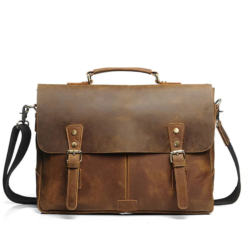 Luxury Leather Briefcase Satchel - Large-7