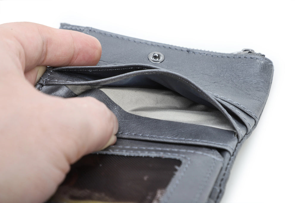 LEATHER PURSE - BIFOLD WITH COIN COMPARTMENT AND RFID BLOCKING