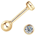 GENUINE 10K GOLD STUD EARRINGS, SCREW-ON BACKING