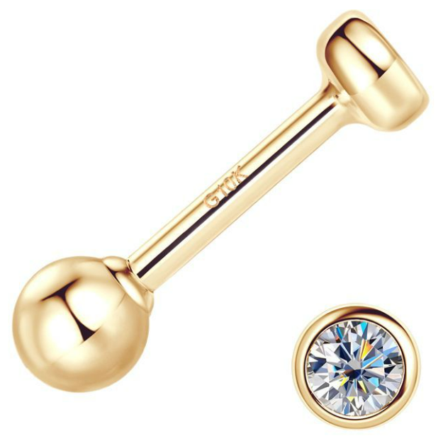 GENUINE 10K GOLD STUD EARRINGS, SCREW-ON BACKING