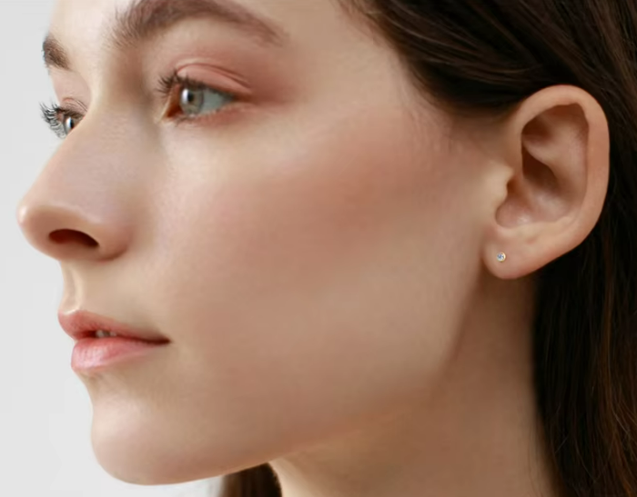 GENUINE 10K GOLD STUD EARRINGS, SCREW-ON BACKING