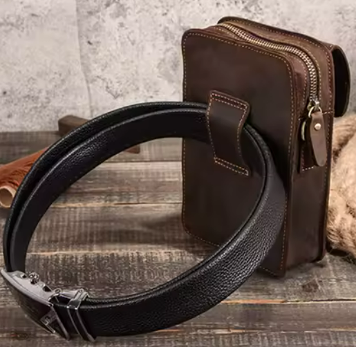 LEATHER CONVERTIBLE HOLD-ALL, SMALL