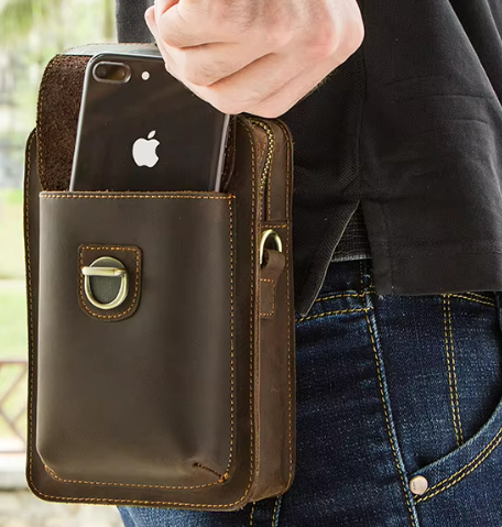 LEATHER CONVERTIBLE HOLD-ALL, SMALL