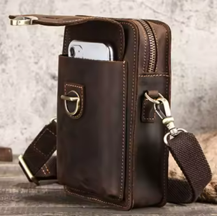 LEATHER CONVERTIBLE HOLD-ALL, SMALL